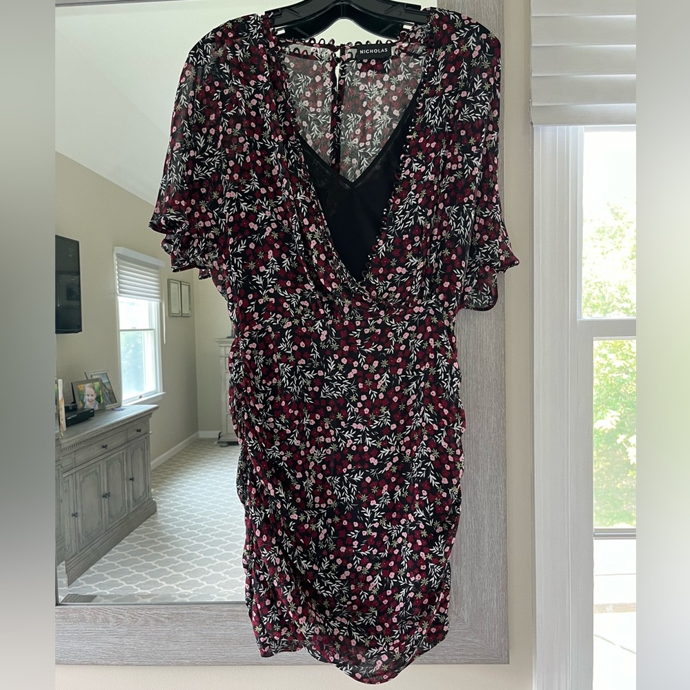 Nicholas Floral Silk Dress Size 6